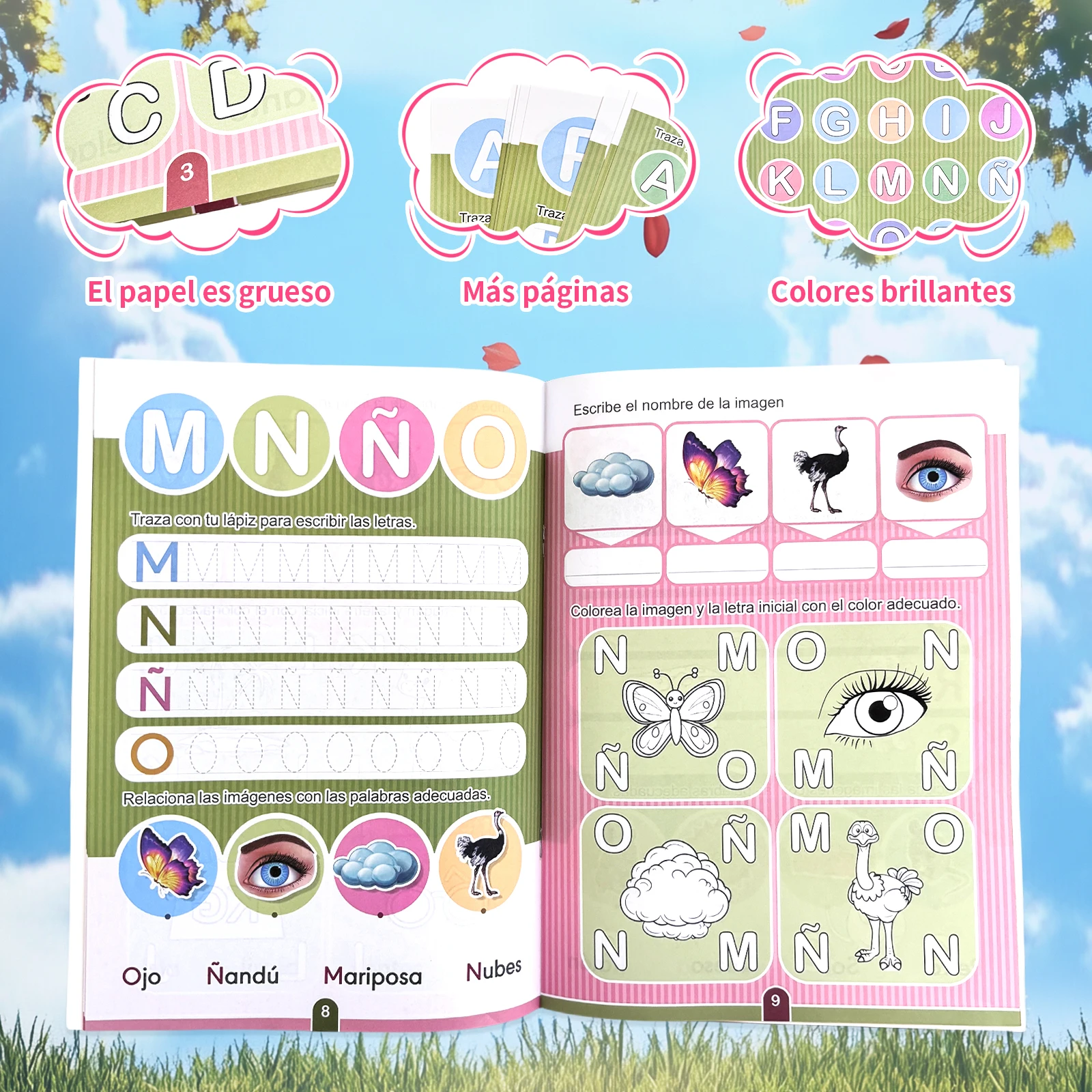 Children's Spanish Learning Book Collection - Letter Tracking and Coloring, Educational Workbook. Children's coloring book