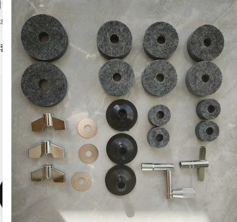 

23 Pcs Drum Set Cymbal Stand Replacement Accessories Nuts Sleeve Tubes Key Felt