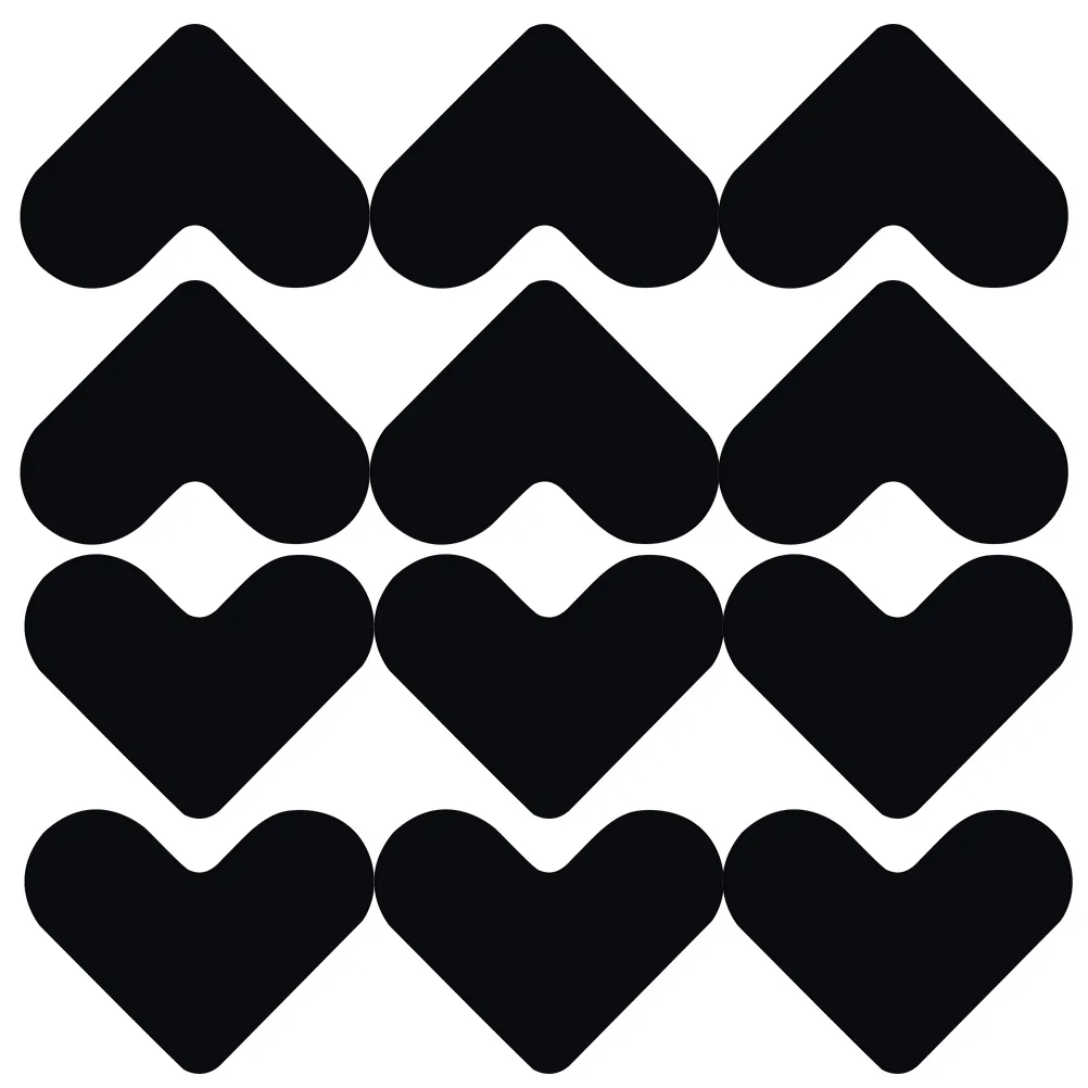 12 قطعة من شريط سجادة على شكل قلب، شريط سجادة مزدوج الجوانب، وسادة تثبيت آمنة لورشة عمل المكتب المنزلي لسجاد المنطقة