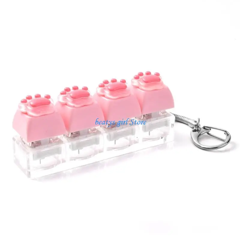 C7AB Colorful Cartoon Keyboard Keycap Keychain Toy for Anxiety Relief and Decoration