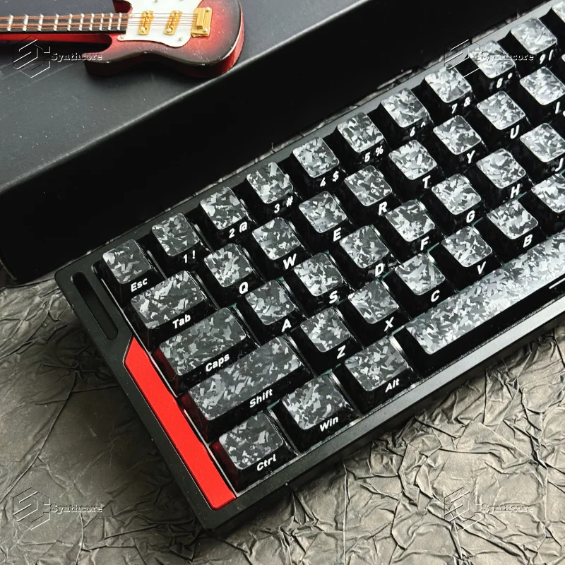 110 Keys Carbon Fiber Keycaps Forged Carbon Texture Cherry PBT Game Keycaps for Mechanical Keyboards Wooting Little Bees
