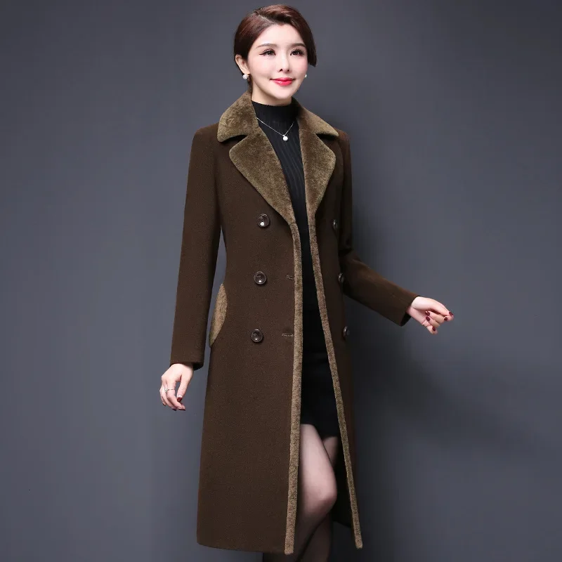 

Middle-aged women's wool coat 2022 autumn and winter, Korean version of mother's woolen coat, quality assurance