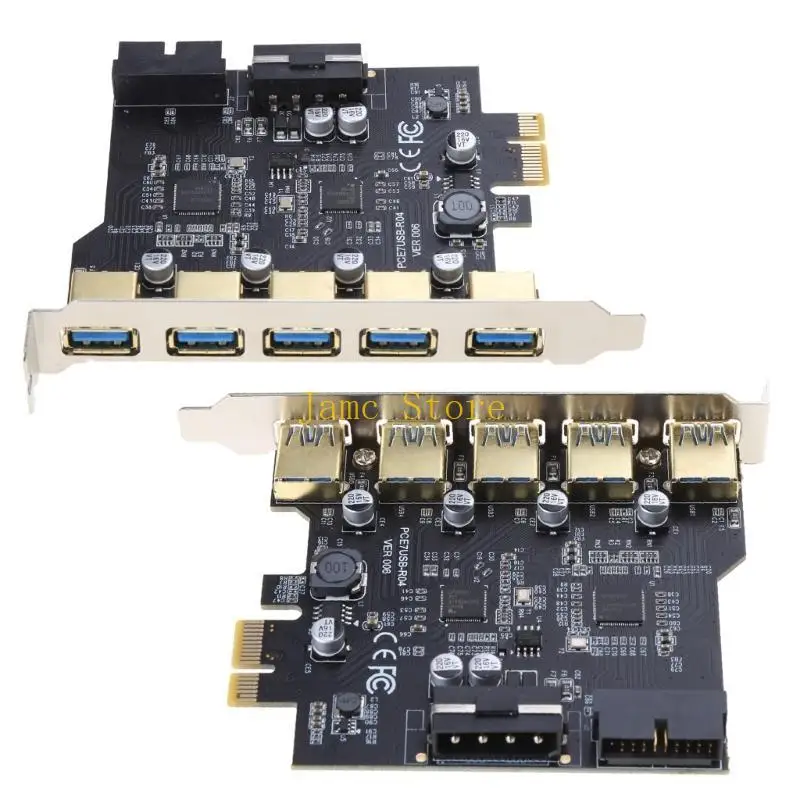 LX0B PCI-E A USB CARD EXPANSIÓN 7 POR POR PCI For Express Add In Tard Interno USB interno