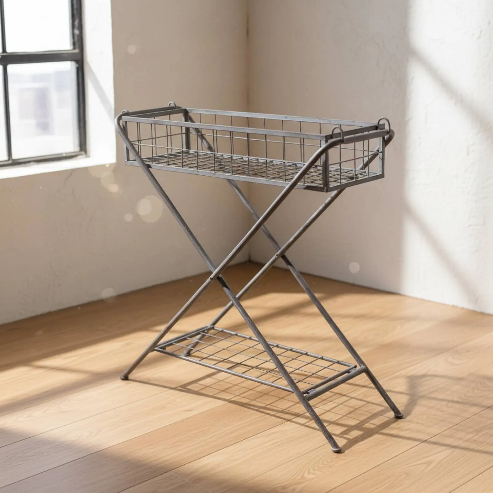 double-layer-standing-rack-nordic-design-narrow-2-tier-shelf-iron-display-stand-easy-to-place-wire-shelving-single-unit-large