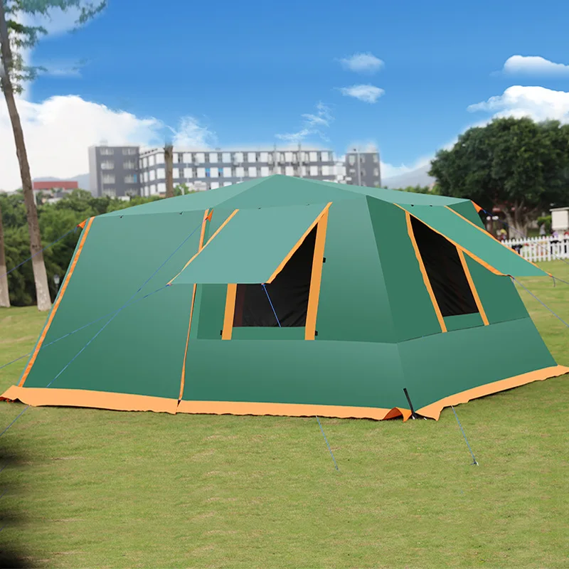 S size Automatic Aluminum Rod Two-Bedroom One-Hall Tent Outdoor 3-4 People Outdoor One-Bedroom Camping Water Resistant Tent