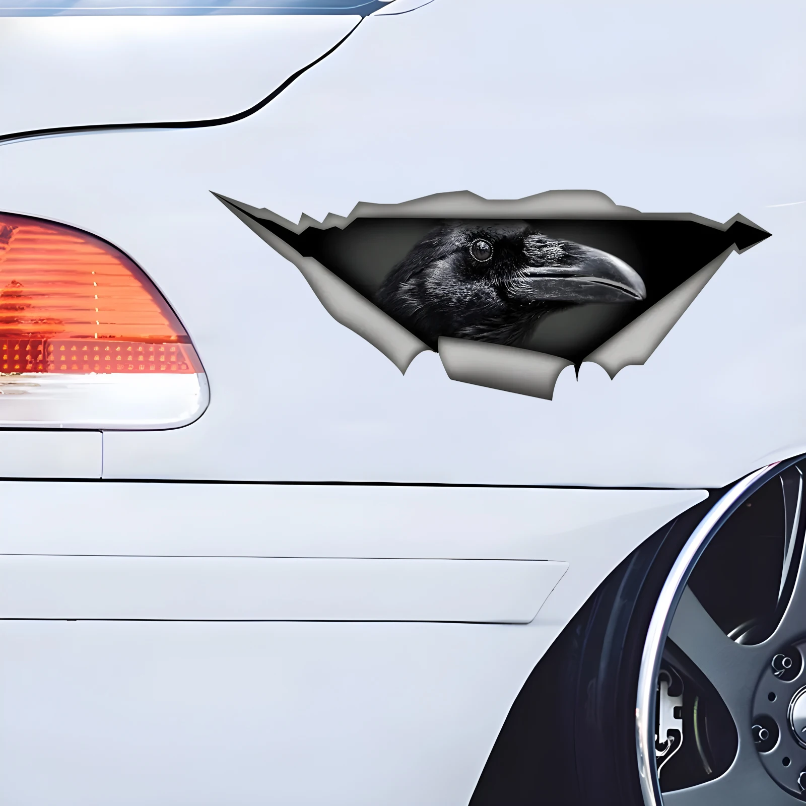 

ДК501 # Автомобильные наклейки для вороны со скрытыми отверстиями, водонепроницаемые наклейки для украшения автомобиля неправильной формы