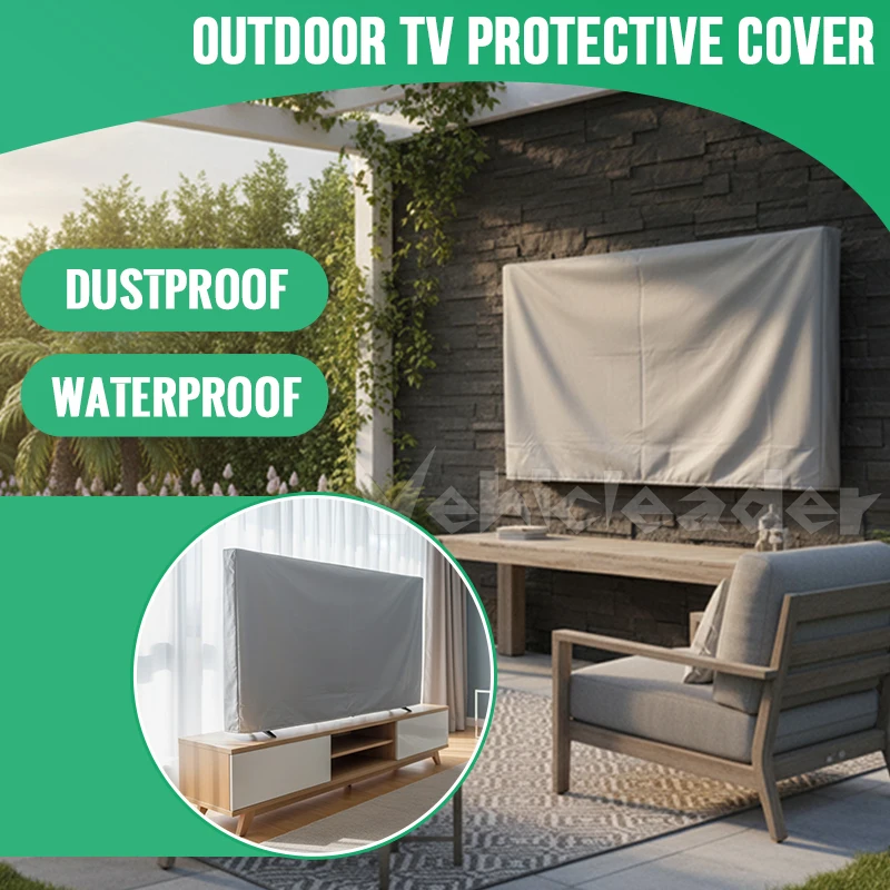 Silver Weather and Dust Proof Outdoor TV Cover Beige 85 