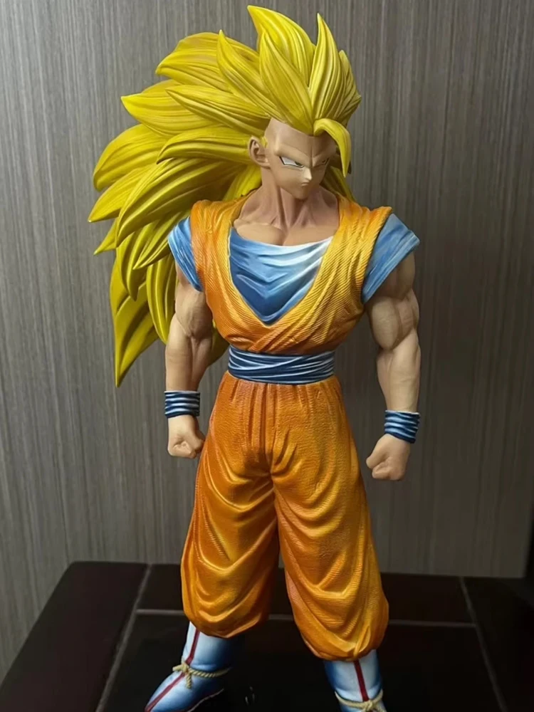 Em estoque son goku sj3 figura dragon ball z ssj2 goku super saiyan pvc figuras de ação 33cm/12.99 polegada coleção modo brinquedos presentes