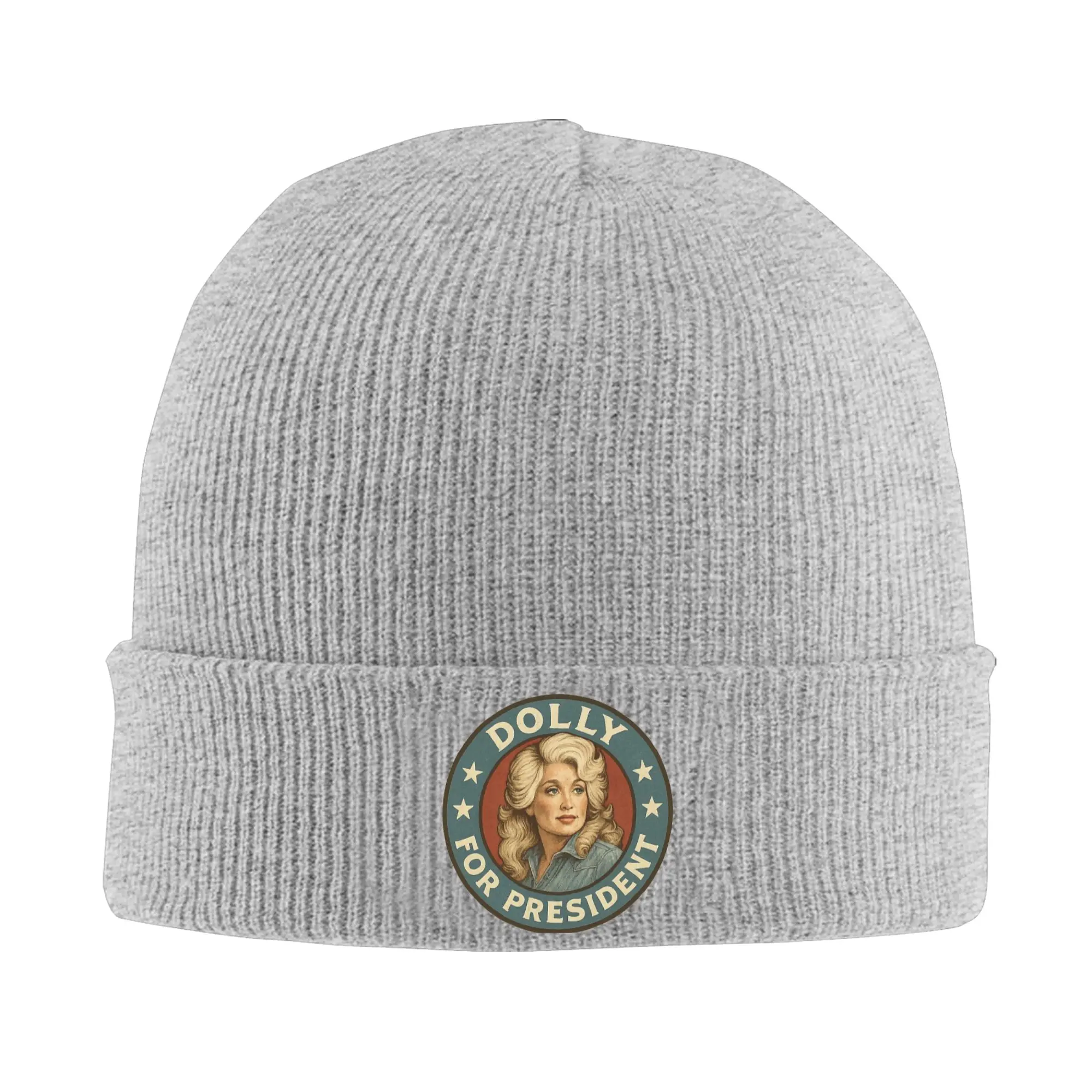 Vintage Volume Dolly Parton for President  Hat Autumn Winter Beanie Warm  Caps Unisex Acrylic Knitted Hat