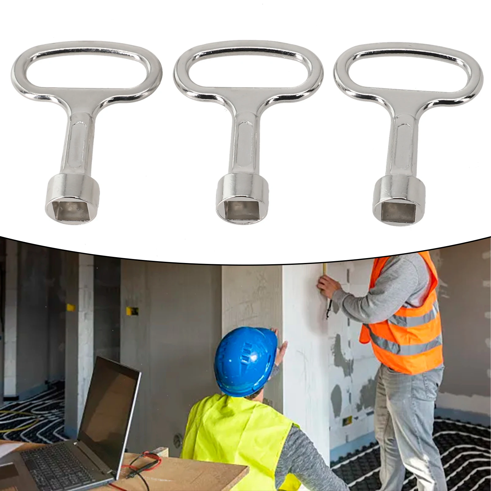 2111 3Pcs Square Wrench Square Key Water Tap Ventilation Key Stainless Steel Electric Cabinet DoorLock Turn TongueLock Water Tap