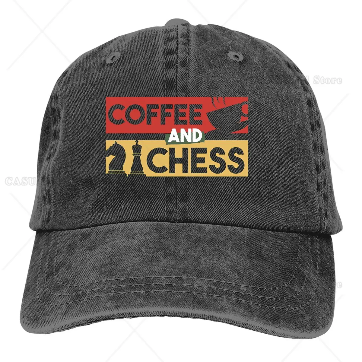 

Coffee and Chess Essential Baseball Cap Men Hats Women Visor Protection Snapback Chess Design Caps