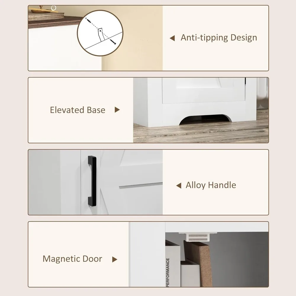 

Farmhouse Storage Cabinet with Adjustable Shelf, Single Barn Door Small Bathroom Storage Cabinet, Customized