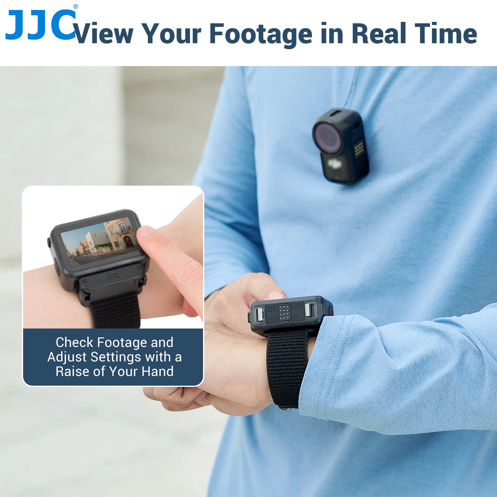 JJC Wrist Strap Mount For DJI Osmo Nano Transmission Module Magnetic Quick Release Adjustable Nylon Wristband Live View Holder
