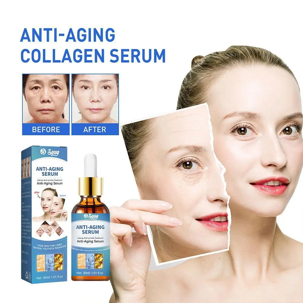 Anti Aging Remove Wrinkle Serum Collagen Lifting Brighten Skin Fade Fine Lines Brightening Moisturizing Firming Facial Essence