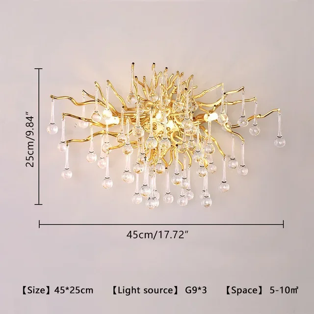 QINGYUNKE Gold Water Drop Chandelier 5