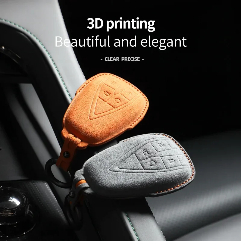 

Alcantara Car Key Case Cover Shell For CCAG Changan UNIT UNIK CS35 CS55 CS75 PLUS Oshan X7 X5 KeyChain Protector Accessories