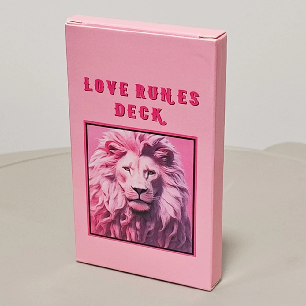 Baraja de runas de amor - Tarjetas de oráculo rosa de 25 piezas para guía y adivinación de relaciones 10,3 x 6 cm - Medios de runas de Futhark para personas mayores