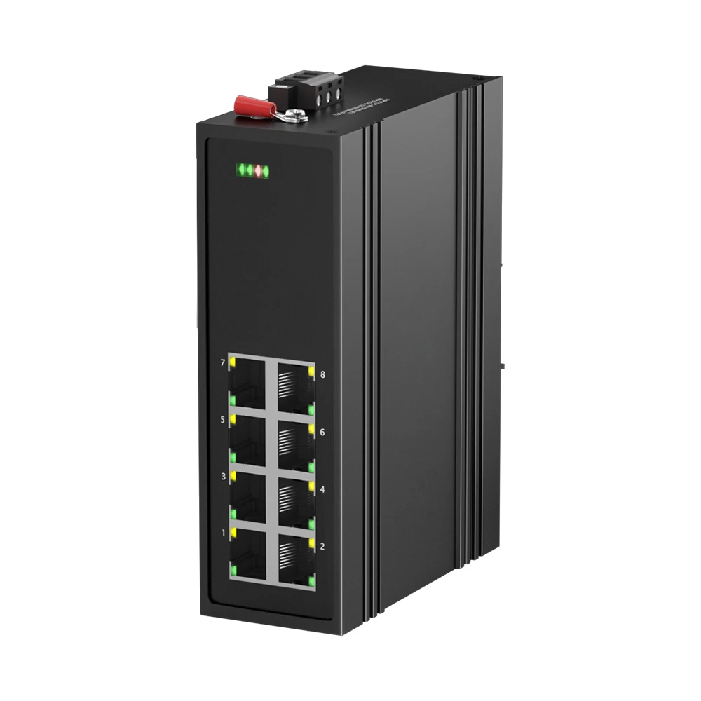 

Промышленный 8-портовый промышленный гигабитный коммутатор PoE, 100/1000 Мбит/с, 30 Вт/портовый, DIN-рейка, широкая температура для видеонаблюдения, IoT