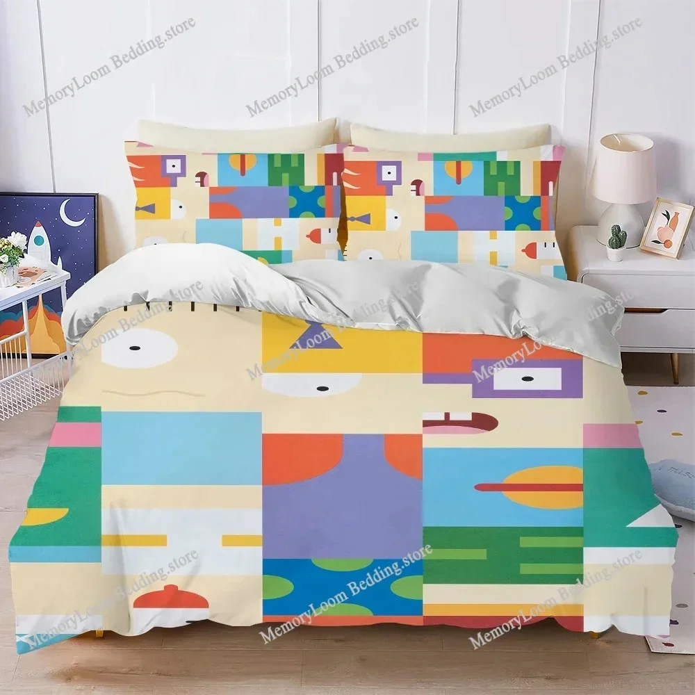 Funny R-Rugrats Cartoon Duvet Cover Set Home Style Bedding Soft Laundry Cotton Bed Four Seasons Student Dormitory Luxury Gift029
