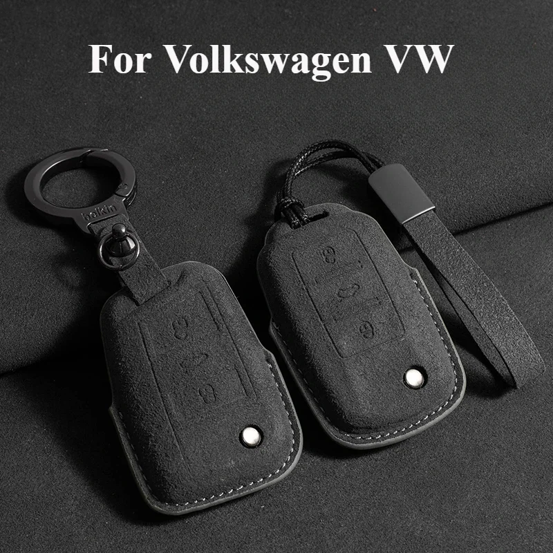 

Suede Car Key Case Cover for VW Volkswagen Polo Tiguan Passat B5 B6 B7 Golf 4 5 6 MK6 Jetta Lavida Skoda Octavia Seat Leon Altea