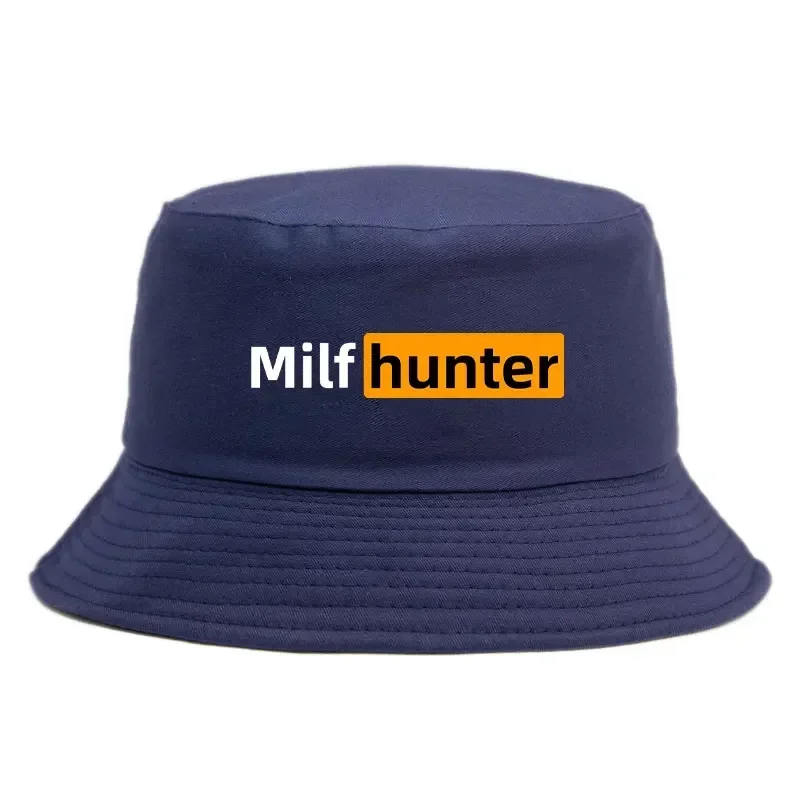 Milf Hunter Fisherman Hats Harajuku Panama Cap Daily Cool Casual Lovely Streetwear Outdoor Vintage Fashion Versatile Bucket Hat