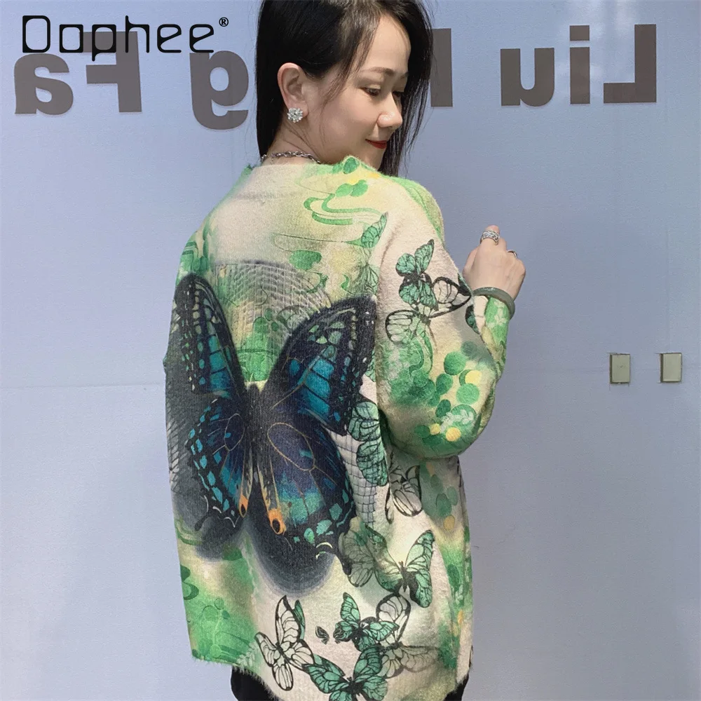 

Women's Winter New Heavy Embroidery Knit Sweater Long Sleeve Round Neck Sequin Sweater Trendy Sweater Long Sleeve Top