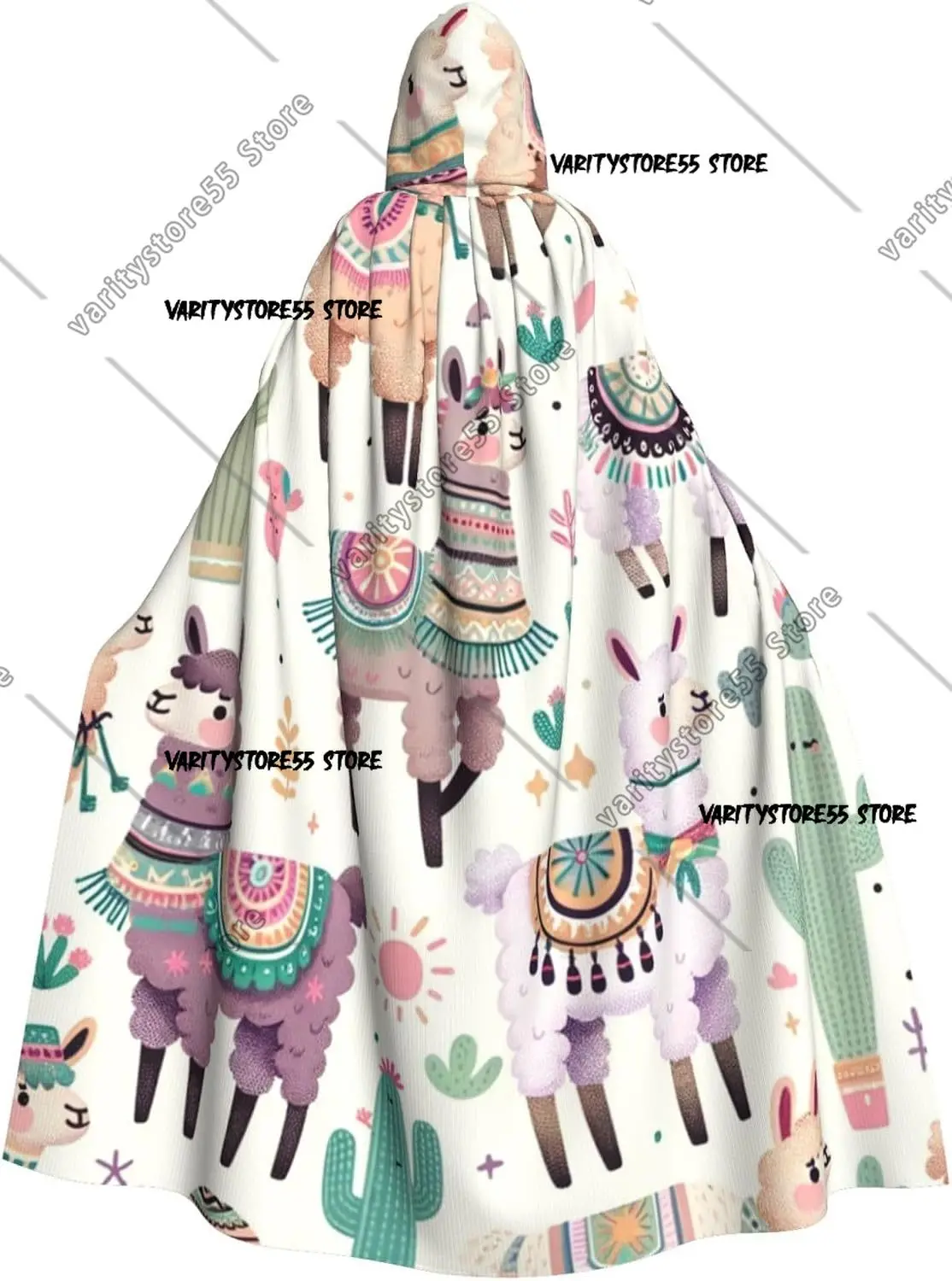 

Funny Llama Cactus Adult Witch Hooded Cape Halloween Costume Hooded Cloak