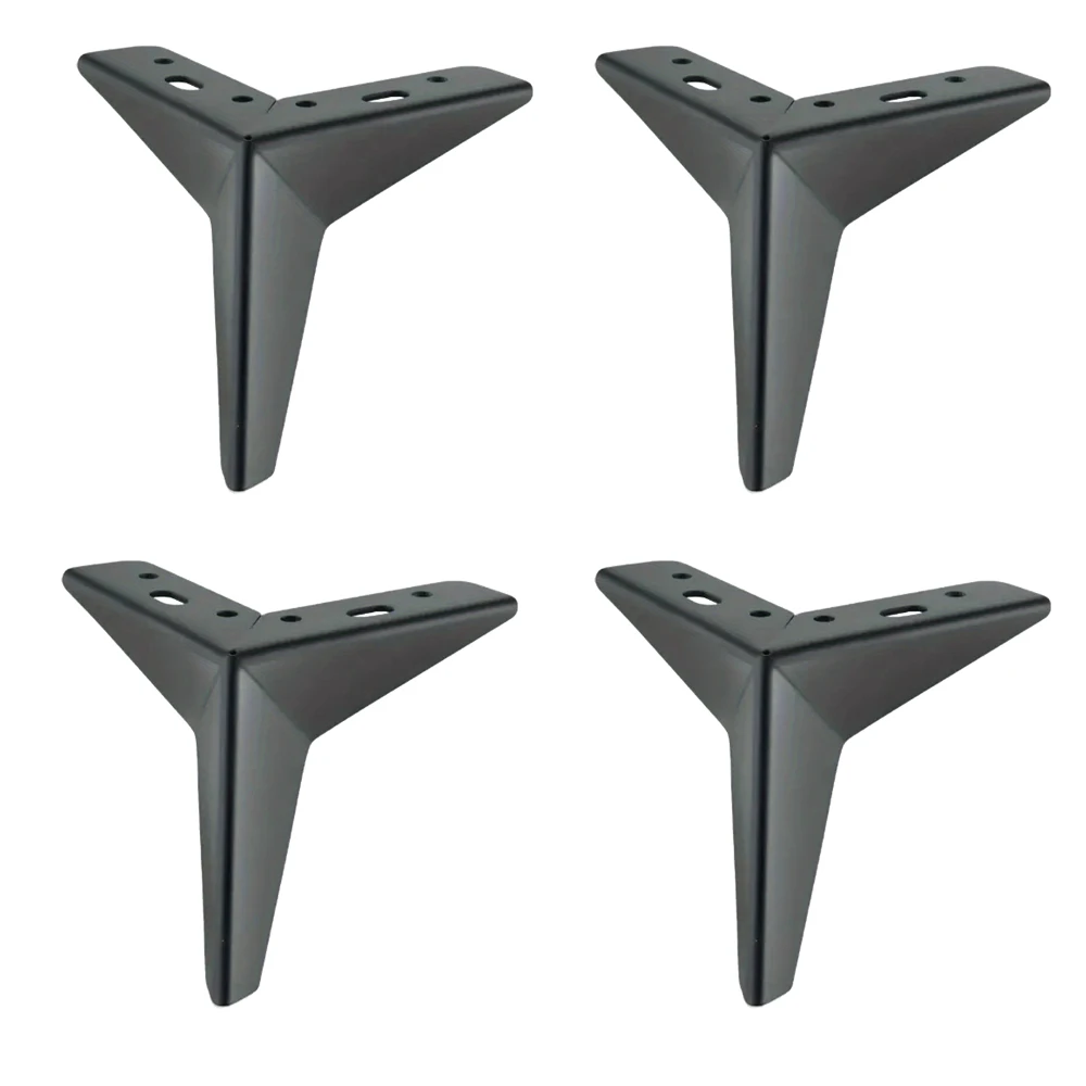 4 PCS Black Furniture Feet Y shape Diamond Triangle Metal Cabinet Leg For Bed Modern Funiture accessories Iron Shaped Sofa Leg