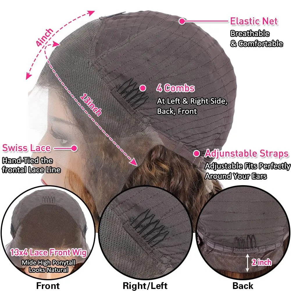 Deep Wave Lace Front Wigs Human Hair 13x6 HD Transparent Lace Frontal Wigs Human Hair Pre Plucked 180% Density For Black Women image 4
