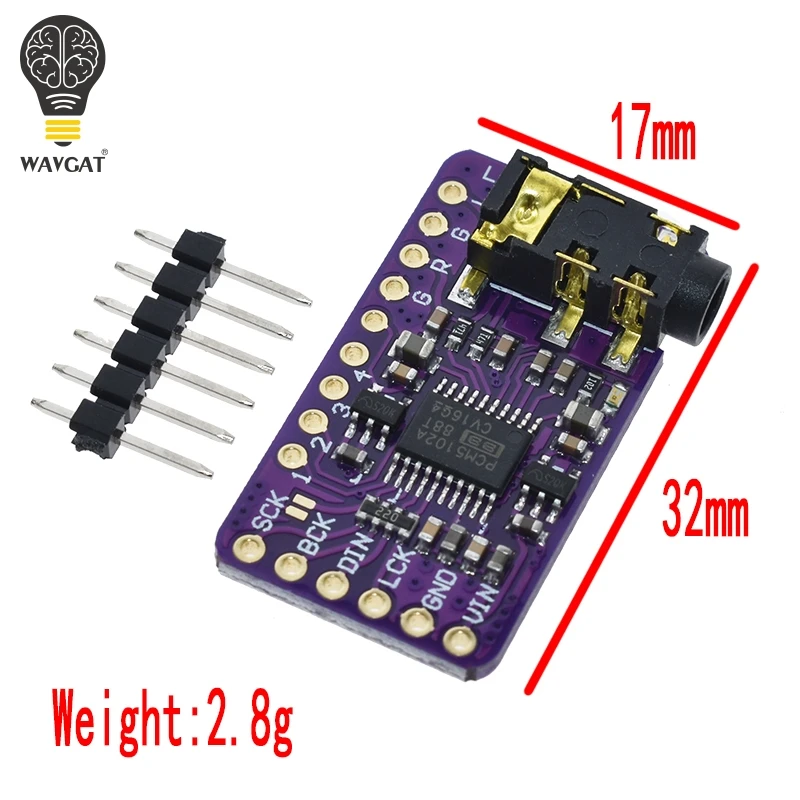 PCM5102A Interface I2S DAC Decoder GY-PCM5102 I2S Player Module For Raspberry Pi pHAT Format Board Digital PCM5102 Audio Board
