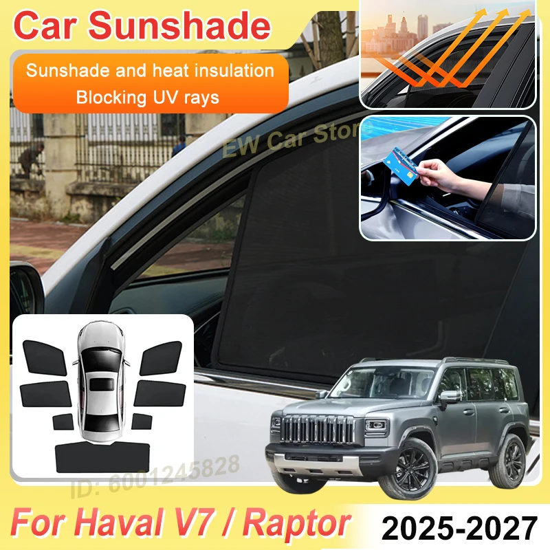 

Car Mesh Sunshade For Haval Raptor V7 2025 2027 2026 B26 Accessorie Sunscreen Window Windshield UV Magnetic Sun Shade Visor Part