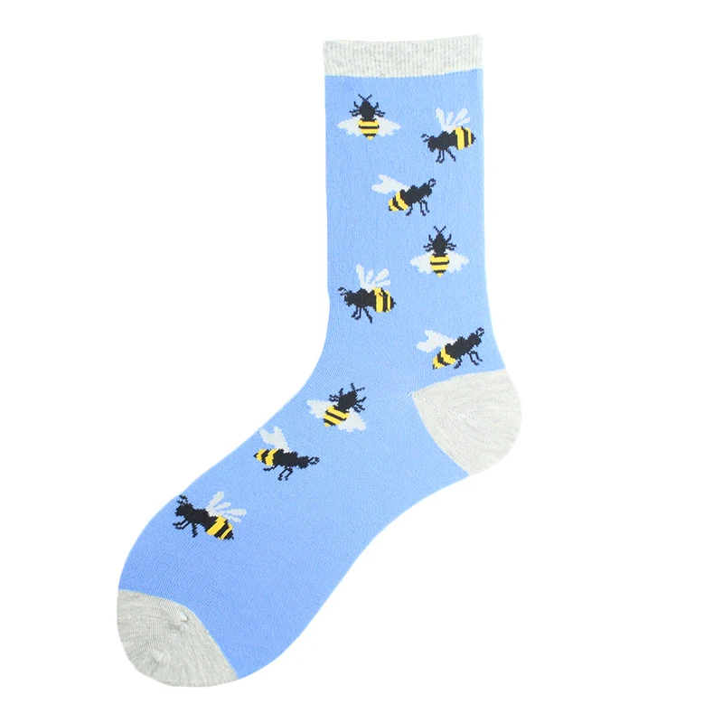 [WPLOIKJD]Cute Novelty Creative Harajuku Sokken Cock Bee Tiger Pig Animal  Funny Socks Women Jacquard Cartoon Art Meias Feminino