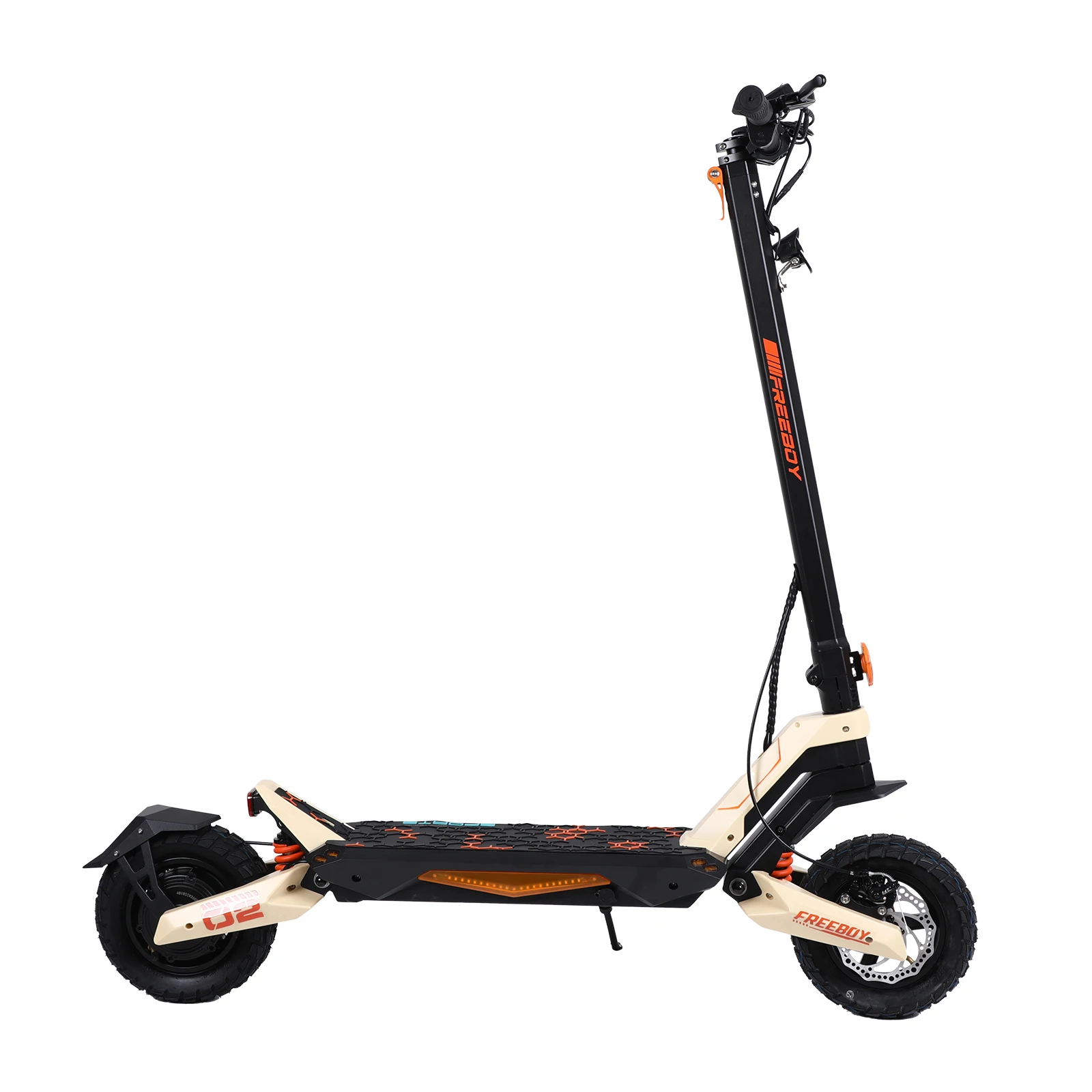 Freeboy G2, faltbarer Elektroroller für Erwachsene, 800-W-Motor, 48-V-13-Ah-Akku, Höchstgeschwindigkeit 27,9 mph, Reichweite 24,8 Meilen, 10-Zoll-All-Terrain-Reifen, Vorderradaufhängung, mechanische
