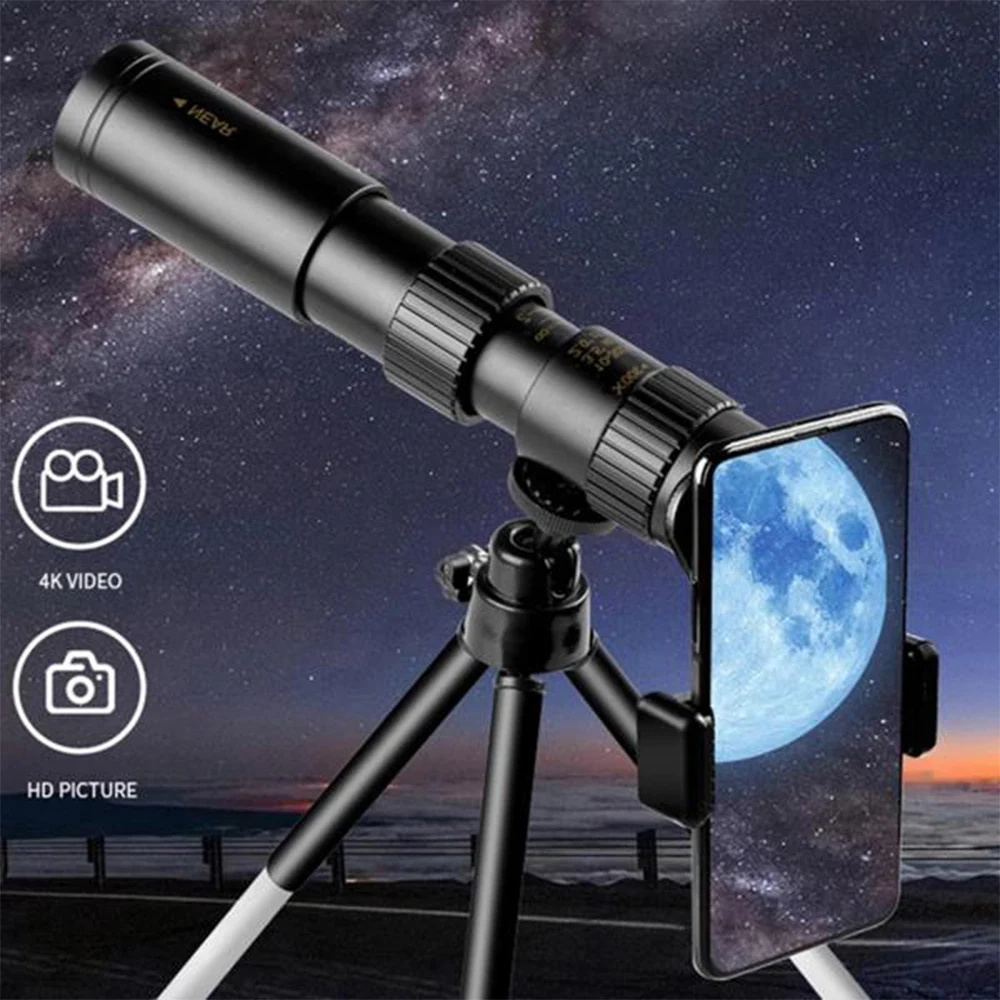 Monocular Telescope 4K 10-300X40mm Super Telephoto FMC BAK4 Zoom Portable Monoculars Scope Telescope Lens Outdoor Sport Travel