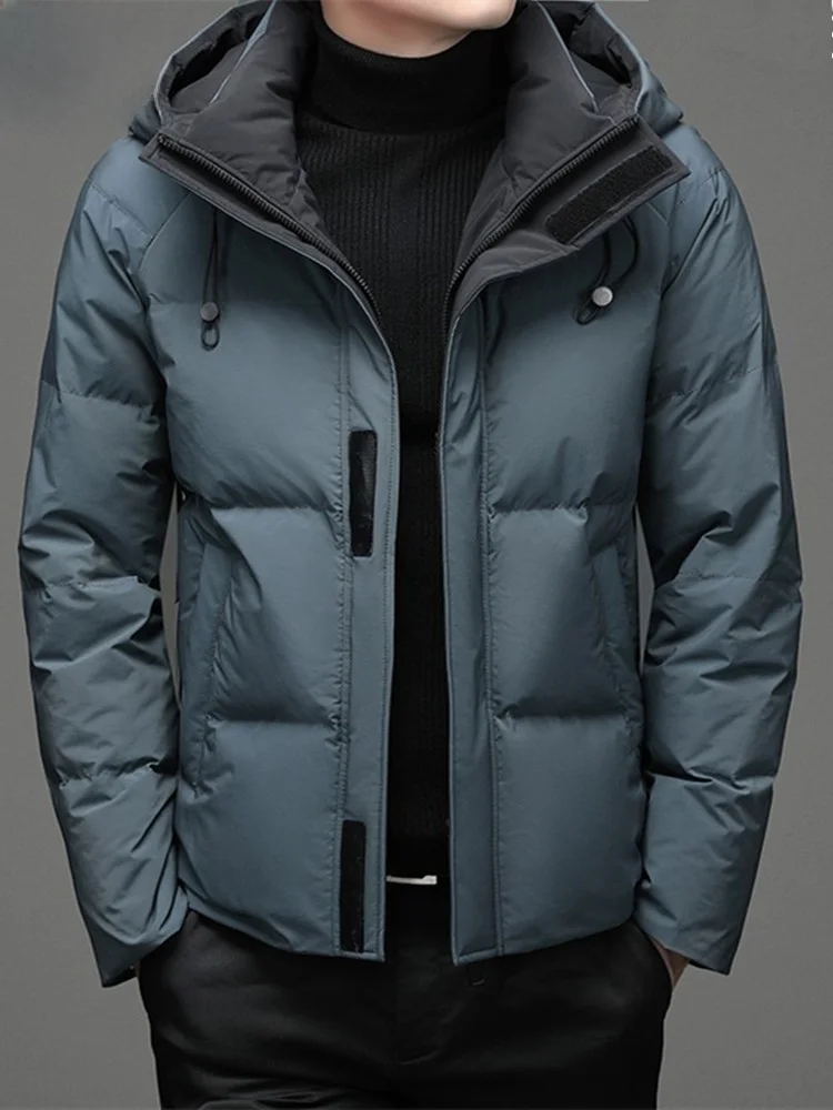 

Pierre Cardin Men's Thiened down Jaet White Du Feather Detachable Cap Casual Warm Autumn Winter Coat Faion Urban Sle