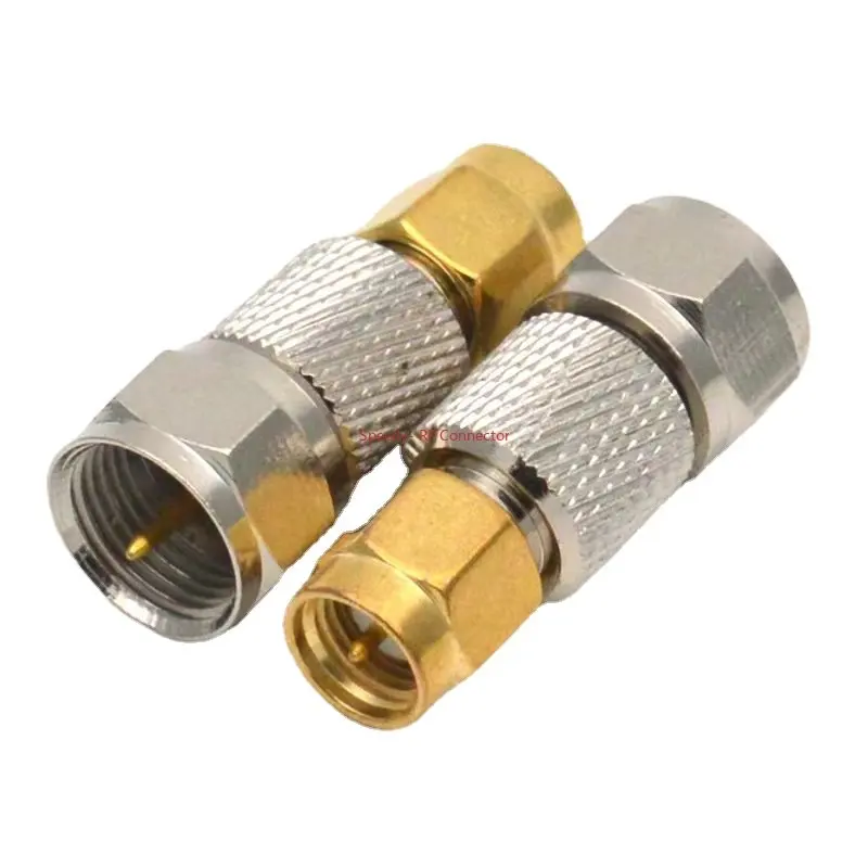 10Pcs F To SMA Connector SMA To F Male Female Straight Coaxial Converter Wire Terminal Brass Gold Plated High Quality Copper New