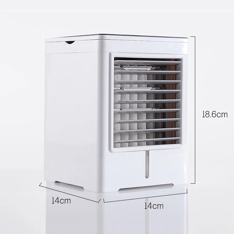 Verão Mini USB Air Cooler, Ar condicionado portátil, Umidificador, Desktop ventilador elétrico