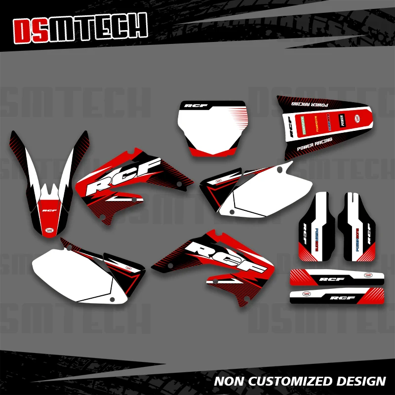 

DSMTECH For Honda CRF450R CRF450 2002 2003 2004 CRF 450 450R Full Graphics Decals Stickers Motorcycle Background Custom Number