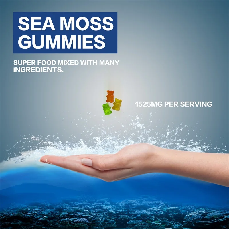 Sea Moss Gummies - Supports Immune System, Joint Health, Intestinal Cleansing, Thyroid Supplements