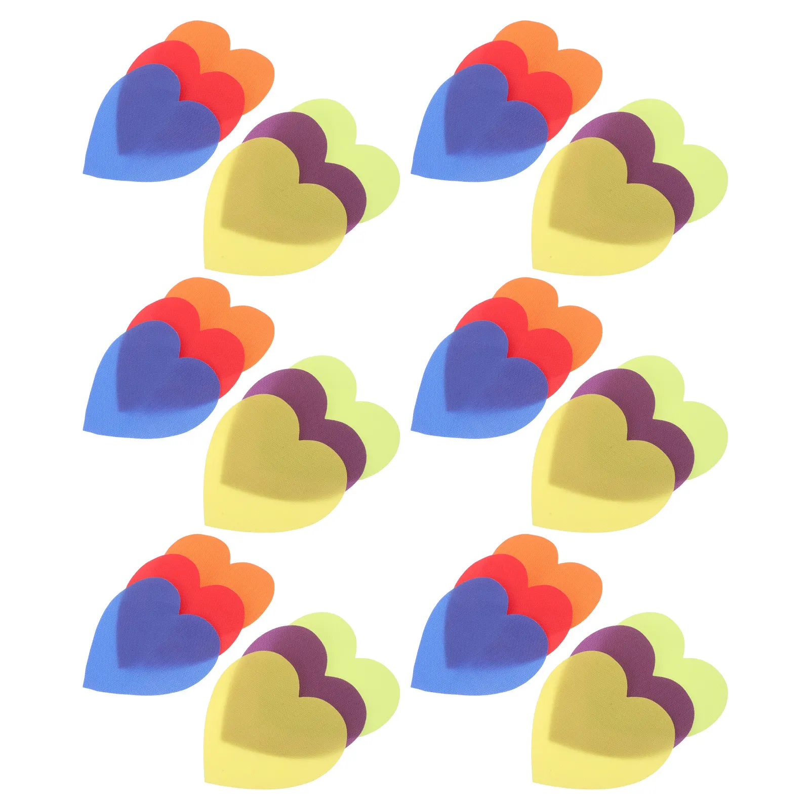 

30Pcs Heart-Shaped Carpet Markers Nylon Floor Spots 125Mm Colorful Early Education Classroom Seating Positioning Activity