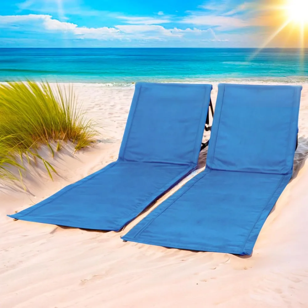 

Lightweight Beach Chair for Adults (Set of 2) - Portable Beach Lounger I Ideal Tanning Mat for Sunbathing I Very Compact I Easy