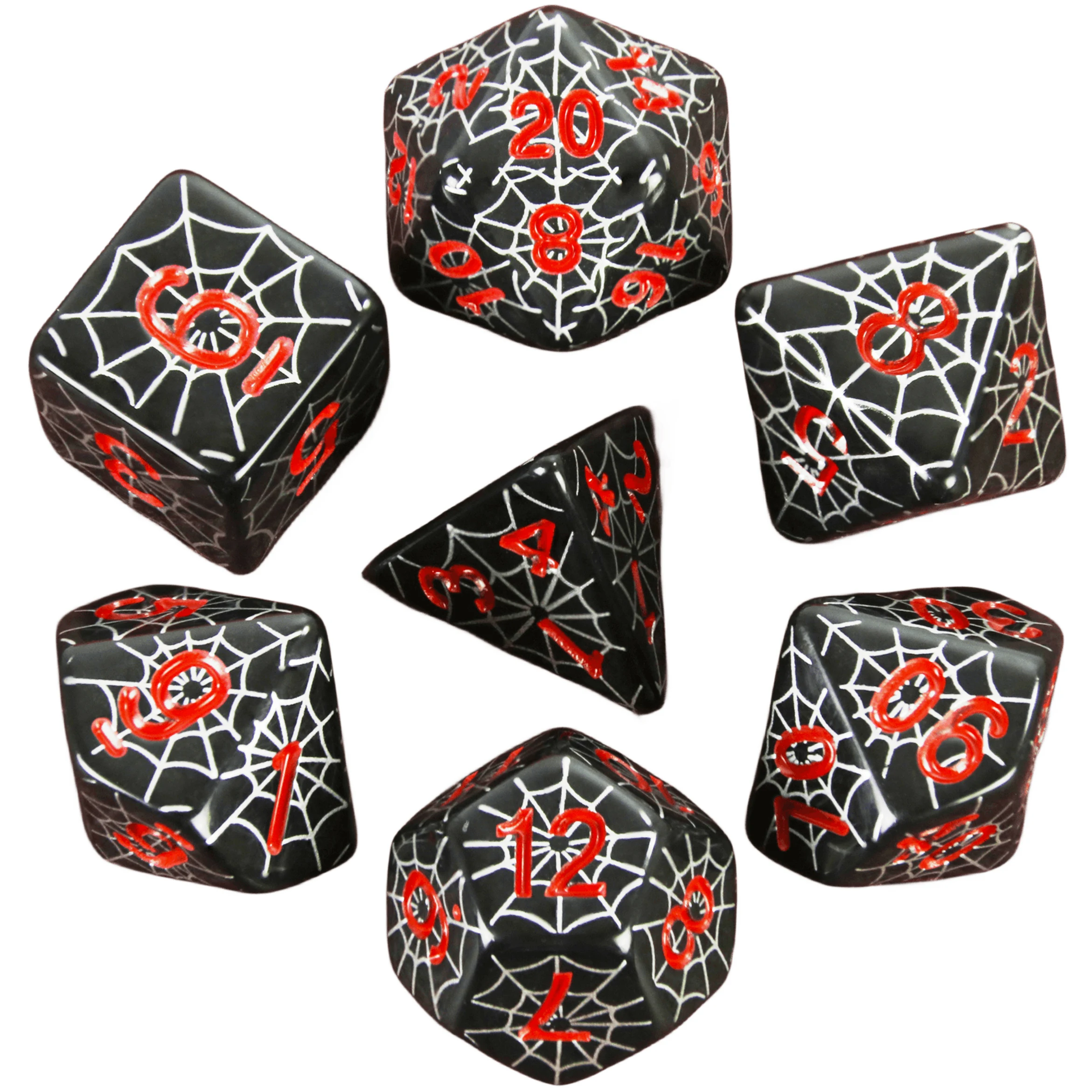 Spider Web Dice - Perfect for Board Game Role Playing Games  DND Dice Set D4 D6 D8 D10 D00 D12 D20 DICE