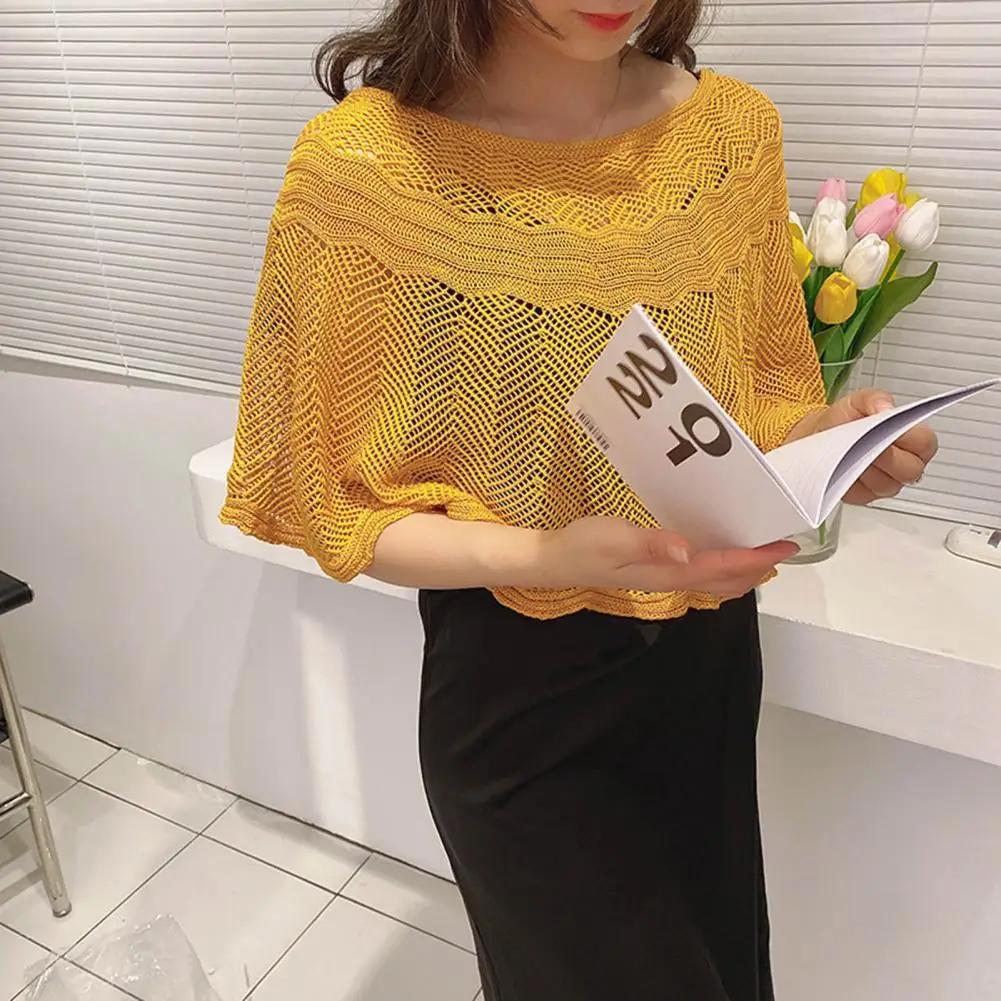 Women Scarf Shawl Poncho Evening Dress Scarf Wraps Hollow Out Sun Summer Korean Shawl Fake Collar Shawl Bikini Cover