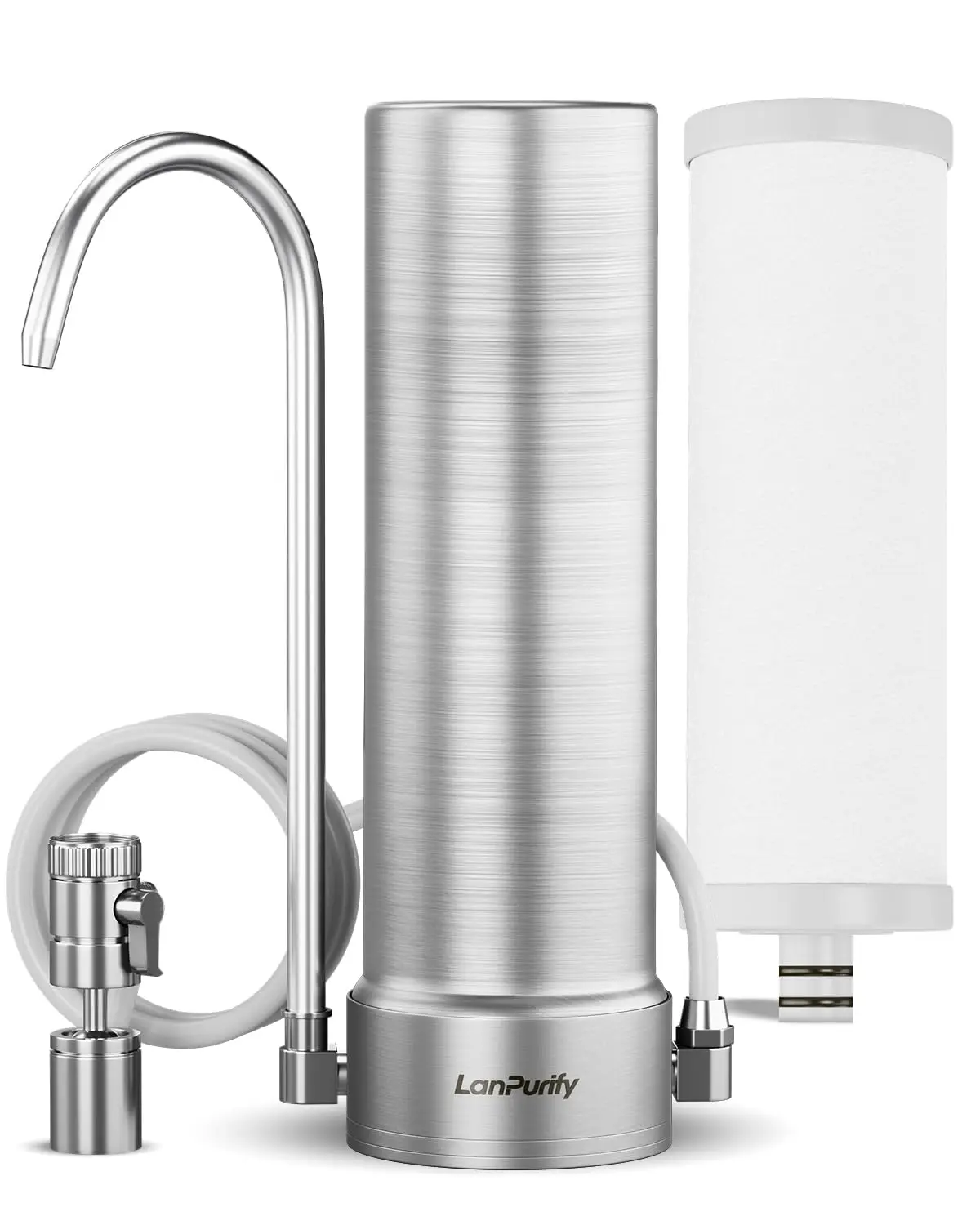 

5-Stage Ultra-Filtration Stainless Steel Countertop Water Filter System, NSF/ANSI 42 Certified, Reduces Heavy Metal and Chlorine
