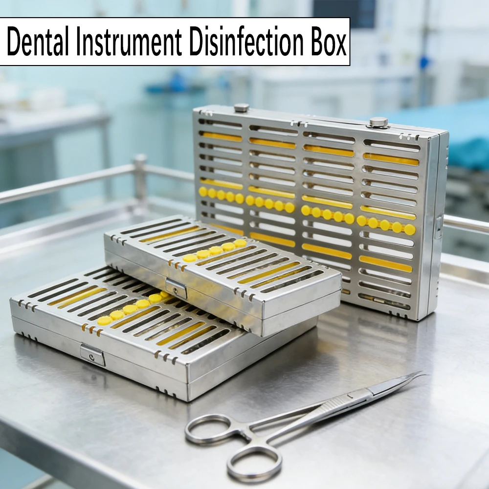 

Autoclavable Dental Sterilization Cassette Tray for Burs Files Instruments Surgical Disinfection Rack Stainless Steel