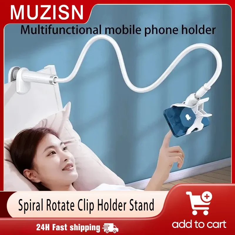 

Muzisn 360° ° Поворотный ленивый держатель для мобильного телефона, портативный гибкий настольный кронштейн, настольная подставка для iPhone, Samsung, Xiaomi, 70 см