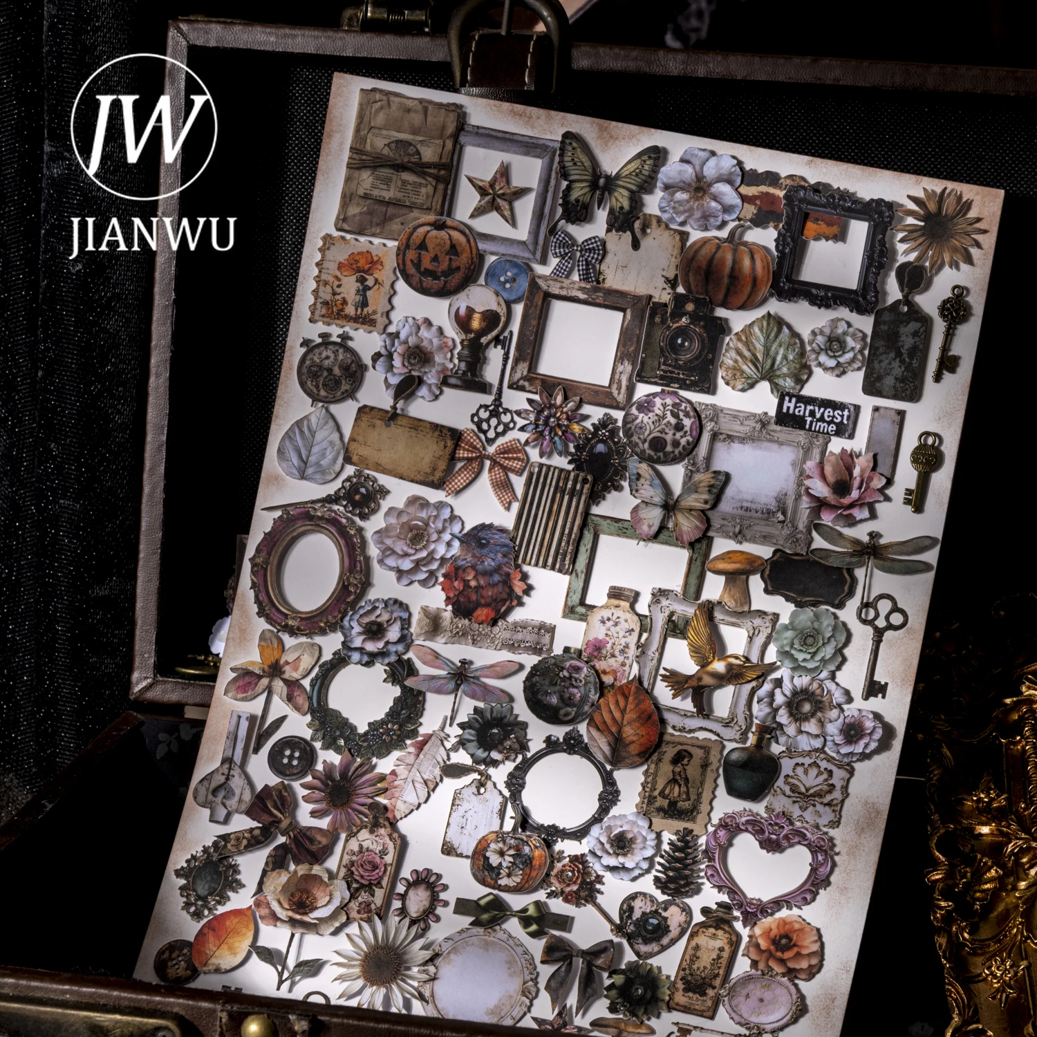

JIANWU Old Things Annals Series, винтажная цветочная граница, пейзажный материал, наклейка на коллаж, креативный журнал, канцелярские принадлежности для скрапбукинга