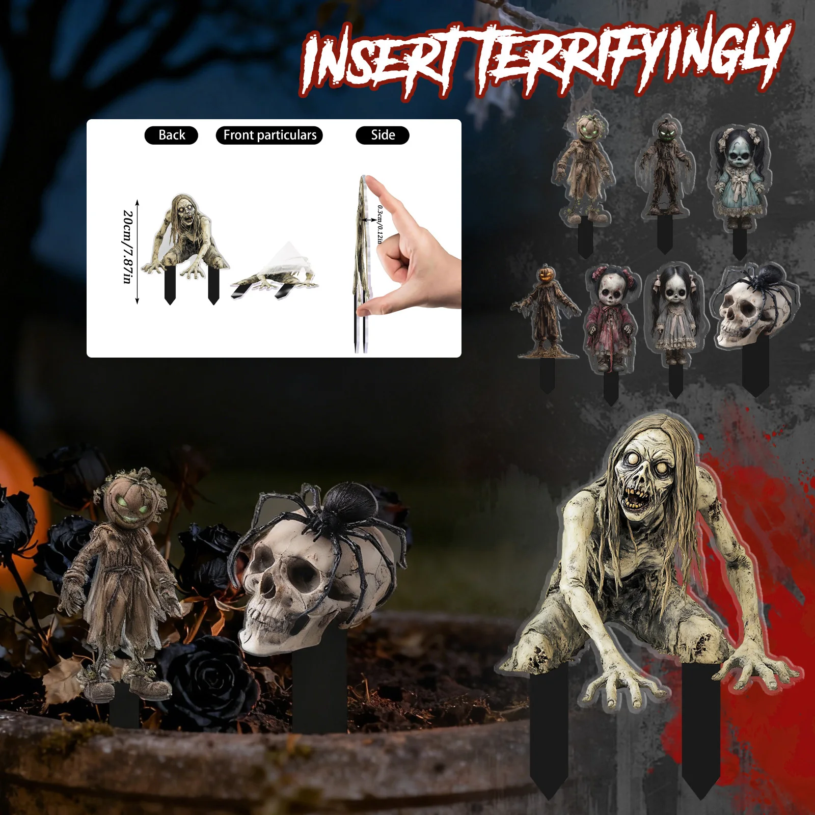 Terrifying Zombi Stake Skull Decoration Spooky Halloween Trending Creepy Bestseller Yard Top Seller Haunted Lawn Ornament 2026