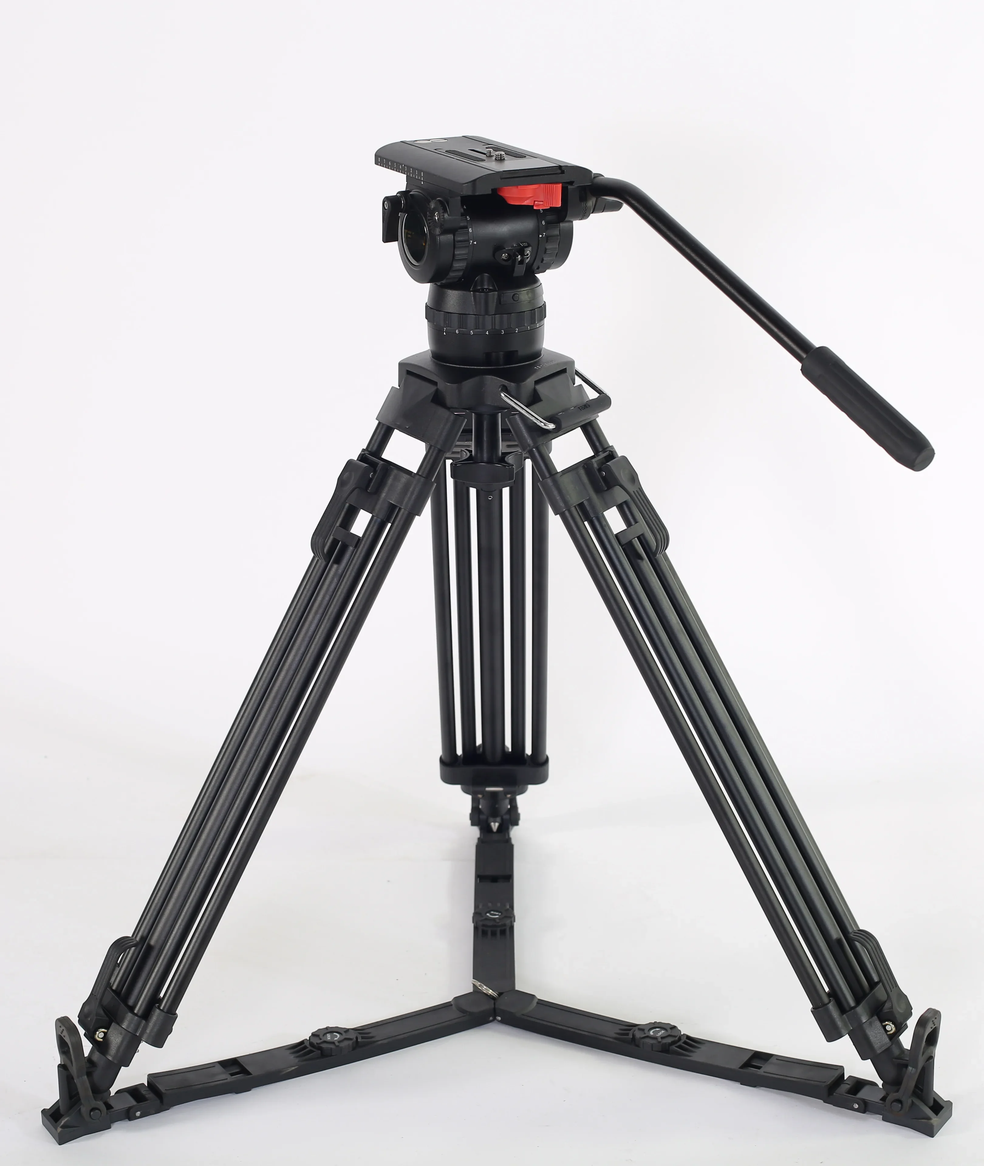 Broadcast Level Payload 20KGS Aluminum Tripod Kit with Fluid Head