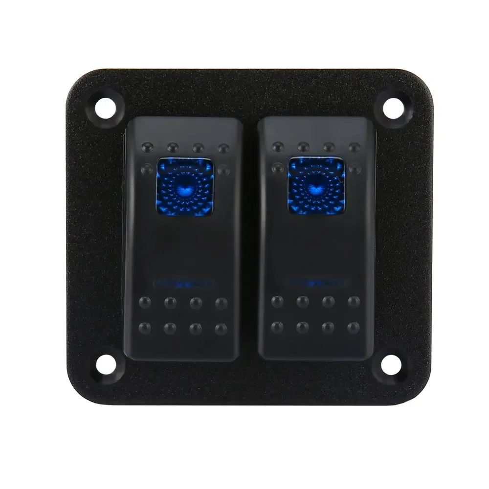 ELING Waterproof 2 Gang Switch Panel light ON/OFF Fuse Circuit Breaker Overload Protector RV Yacht Marine Boat Car Pre-wired